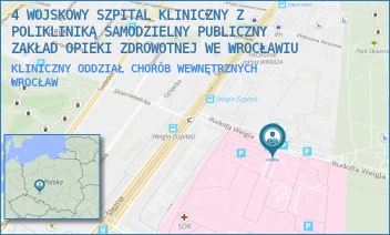 KLINICZNY ODDZIAŁ CHORÓB WEWNĘTRZNYCH - 4 WOJSKOWY SZPITAL KLINICZNY Z POLIKLINIKĄ SAMODZIELNY PUBLICZNY ZAKŁAD OPIEKI ZDROWOTNEJ WE WROCŁAWIU - UL. RUDOLFA WEIGLA 5,  WROCŁAW