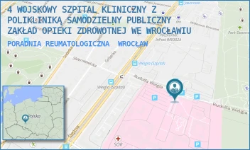 PORADNIA REUMATOLOGICZNA - 4 WOJSKOWY SZPITAL KLINICZNY Z POLIKLINIKĄ SAMODZIELNY PUBLICZNY ZAKŁAD OPIEKI ZDROWOTNEJ WE WROCŁAWIU - UL. RUDOLFA WEIGLA 5,  WROCŁAW