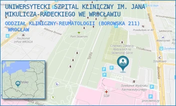 ODDZIAŁ KLINICZNY REUMATOLOGII (BOROWSKA 211) - UNIWERSYTECKI SZPITAL KLINICZNY IM. JANA MIKULICZA-RADECKIEGO WE WROCŁAWIU - UL. BOROWSKA 211 A,  WROCŁAW