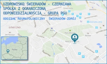 ODDZIAŁ REUMATOLOGICZNY - UZDROWISKO ŚWIERADÓW - CZERNIAWA SPÓŁKA Z OGRANICZONĄ ODPOWIEDZIALNOŚCIĄ - GRUPA PGU - UL. MARSZ. JÓZEFA PIŁSUDSKIEGO 33,  ŚWIERADÓW-ZDRÓJ