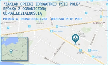 PORADNIA REUMATOLOGICZNA - "ZAKŁAD OPIEKI ZDROWOTNEJ PSIE POLE" SPÓŁKA Z OGRANICZONĄ ODPOWIEDZIALNOŚCIĄ - UL. AL.BOYA-ŻELEŃSKIEGO 22,  WROCŁAW-PSIE POLE