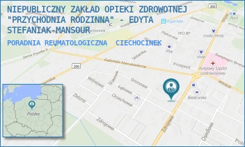 PORADNIA REUMATOLOGICZNA - NIEPUBLICZNY ZAKŁAD OPIEKI ZDROWOTNEJ "PRZYCHODNIA RODZINNA" - EDYTA STEFANIAK-MANSOUR - ZDROJOWA 46,  CIECHOCINEK
