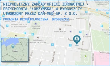 PORADNIA REUMATOLOGICZNA - NIEPUBLICZNY ZAKŁAD OPIEKI ZDROWOTNEJ - PRZYCHODNIA "ŁOMŻYNSKA" W BYDGOSZCZY UTWORZONY PRZEZ DAN-MED SP. Z O.O. - ŁOMŻYŃSKA 51A,  BYDGOSZCZ