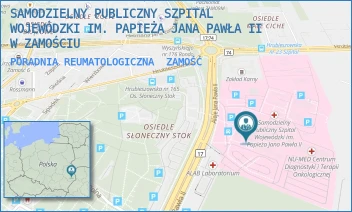 PORADNIA REUMATOLOGICZNA - SAMODZIELNY PUBLICZNY SZPITAL WOJEWÓDZKI IM. PAPIEŻA JANA PAWŁA II W ZAMOŚCIU - ALEJE JANA PAWŁA 10,  ZAMOŚĆ