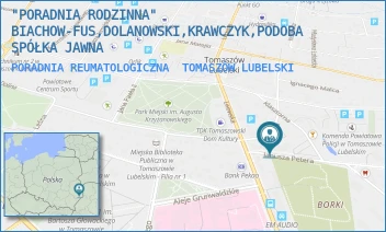 PORADNIA REUMATOLOGICZNA - "PORADNIA RODZINNA" BIACHOW-FUS,DOLANOWSKI,KRAWCZYK,PODOBA SPÓŁKA JAWNA - PETERA 3,  TOMASZÓW LUBELSKI