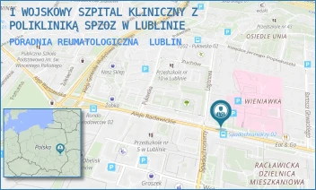 PORADNIA REUMATOLOGICZNA - 1 WOJSKOWY SZPITAL KLINICZNY Z POLIKLINIKĄ SPZOZ W LUBLINIE - AL. RACŁAWICKIE 23,  LUBLIN