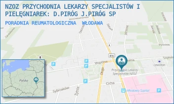 PORADNIA REUMATOLOGICZNA - NZOZ PRZYCHODNIA LEKARZY SPECJALISTÓW I PIELĘGNIAREK: K. JANKOWSKI I PARTNERZY. SPÓŁKA PARTNERSKA - AL. J. PIŁSUDSKIEGO 66,  WŁODAWA