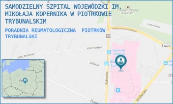 PORADNIA REUMATOLOGICZNA - SAMODZIELNY SZPITAL WOJEWÓDZKI IM. MIKOŁAJA KOPERNIKA W PIOTRKOWIE TRYBUNALSKIM - UL. RAKOWSKA 15,  PIOTRKÓW TRYBUNALSKI