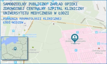 PORADNIA REUMATOLOGII KLINICZNEJ - SAMODZIELNY PUBLICZNY ZAKŁAD OPIEKI ZDROWOTNEJ CENTRALNY SZPITAL KLINICZNY UNIWERSYTETU MEDYCZNEGO W ŁODZI - UL. POMORSKA 251,  ŁÓDŹ-WIDZEW