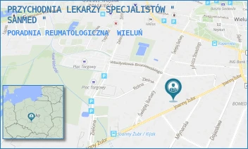 PORADNIA REUMATOLOGICZNA - PRZYCHODNIA LEKARZY SPECJALISTÓW " SANMED " - UL. JOANNY ŻUBR 18,  WIELUŃ