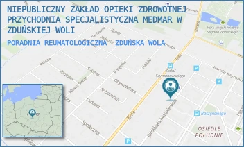 PORADNIA REUMATOLOGICZNA - NIEPUBLICZNY ZAKŁAD OPIEKI ZDROWOTNEJ PRZYCHODNIA SPECJALISTYCZNA MEDMAR W ZDUŃSKIEJ WOLI - UL. STANISŁAWA IGNACEGO WITKIEWICZA 4,  ZDUŃSKA WOLA