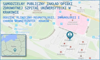 ODDZIAŁ KLINICZNY REUMATOLOGII, IMMUNOLOGII I CHORÓB WEWNĘTRZNYCH - SAMODZIELNY PUBLICZNY ZAKŁAD OPIEKI ZDROWOTNEJ SZPITAL UNIWERSYTECKI W KRAKOWIE - UL. MACIEJA JAKUBOWSKIEGO 2,  KRAKÓW