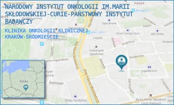 KLINIKA ONKOLOGII KLINICZNEJ - NARODOWY INSTYTUT ONKOLOGII IM.MARII SKŁODOWSKIEJ-CURIE-PAŃSTWOWY INSTYTUT BADAWCZY - UL. GARNCARSKA 11,  KRAKÓW-ŚRÓDMIEŚCIE