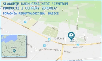 PORADNIA REUMATOLOGICZNA - SŁAWOMIR KADŁUCZKA NZOZ "CENTRUM PROMOCJI I OCHRONY ZDROWIA" - UL. GOŁĄBA 1,  BABICE