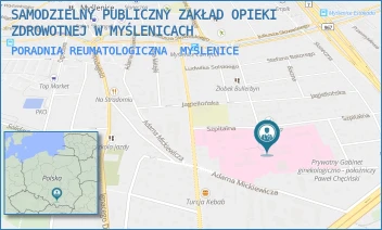 PORADNIA REUMATOLOGICZNA - SAMODZIELNY PUBLICZNY ZAKŁAD OPIEKI ZDROWOTNEJ W MYŚLENICACH - UL. UL. SZPITALNA 2,  MYŚLENICE