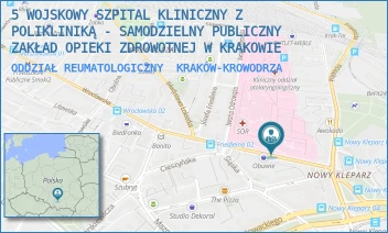 ODDZIAŁ REUMATOLOGICZNY - 5 WOJSKOWY SZPITAL KLINICZNY Z POLIKLINIKĄ - SAMODZIELNY PUBLICZNY ZAKŁAD OPIEKI ZDROWOTNEJ W KRAKOWIE - UL. WROCŁAWSKA 1-3,  KRAKÓW-KROWODRZA