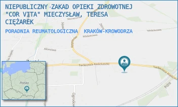 PORADNIA REUMATOLOGICZNA - NIEPUBLICZNY ZAKAD OPIEKI ZDROWOTNEJ "COR VITA" MIECZYSŁAW, TERESA CIĘŻAREK - UL. KOŚCIUSZKI 35,  KRAKÓW-KROWODRZA