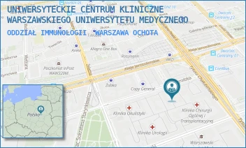 ODDZIAŁ IMMUNOLOGII - UNIWERSYTECKIE CENTRUM KLINICZNE WARSZAWSKIEGO UNIWERSYTETU MEDYCZNEGO - NOWOGRODZKA 59,  WARSZAWA OCHOTA
