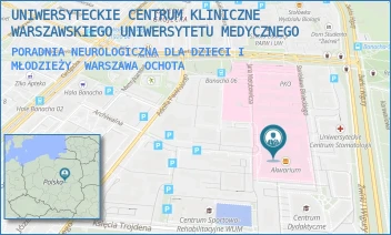 PORADNIA NEUROLOGICZNA DLA DZIECI I MŁODZIEŻY - UNIWERSYTECKIE CENTRUM KLINICZNE WARSZAWSKIEGO UNIWERSYTETU MEDYCZNEGO - ŻWIRKI I WIGURY 63A,  WARSZAWA OCHOTA