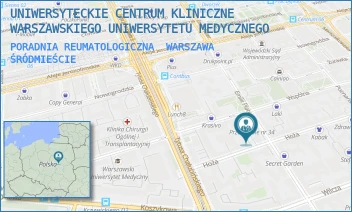 PORADNIA REUMATOLOGICZNA - UNIWERSYTECKIE CENTRUM KLINICZNE WARSZAWSKIEGO UNIWERSYTETU MEDYCZNEGO - EMILII PLATER 21,  WARSZAWA ŚRÓDMIEŚCIE