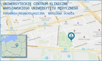 PORADNIA REUMATOLOGICZNA - UNIWERSYTECKIE CENTRUM KLINICZNE WARSZAWSKIEGO UNIWERSYTETU MEDYCZNEGO - WILLIAMA HEERLEINA LINDLEYA 4,  WARSZAWA OCHOTA