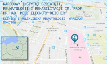 KLINIKA I POLIKLINIKA REUMATOLOGII - NARODOWY INSTYTUT GERIATRII, REUMATOLOGII I REHABILITACJI IM. PROF. DR HAB. MED. ELEONORY REICHER - SPARTAŃSKA 1,  WARSZAWA MOKOTÓW