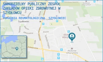 PORADNIA REUMATOLOGICZNA - SAMODZIELNY PUBLICZNY ZESPÓŁ ZAKŁADÓW OPIEKI ZDROWOTNEJ W SZYDŁOWCU - WSCHODNIA 23,  SZYDŁOWIEC