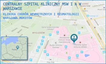 KLINIKA CHORÓB WEWNĘTRZNYCH I REUMATOLOGII - CENTRALNY SZPITAL KLINICZNY MSW I A W WARSZAWIE - WOŁOSKA 137,  WARSZAWA MOKOTÓW