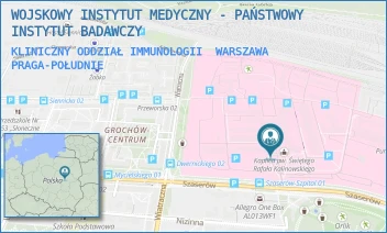 KLINICZNY ODDZIAŁ IMMUNOLOGII - WOJSKOWY INSTYTUT MEDYCZNY - PAŃSTWOWY INSTYTUT BADAWCZY - SZASERÓW 128,  WARSZAWA PRAGA-POŁUDNIE