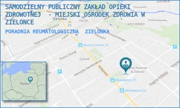 PORADNIA REUMATOLOGICZNA - MIEJSKA PRZYCHODNIA ZDROWIA SAMODZIELNY PUBLICZNY ZAKŁAD OPIEKI ZDROWOTNEJ W ZIELONCE - MICKIEWICZA 18,  ZIELONKA