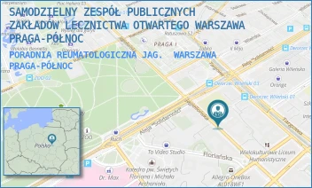 PORADNIA REUMATOLOGICZNA JAG. - SAMODZIELNY ZESPÓŁ PUBLICZNYCH ZAKŁADÓW LECZNICTWA OTWARTEGO WARSZAWA PRAGA-PÓŁNOC - JAGIELLOŃSKA 34,  WARSZAWA PRAGA-PÓŁNOC
