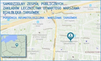 PORADNIA REUMATOLOGICZNA - SAMODZIELNY ZESPÓŁ PUBLICZNYCH ZAKŁADÓW LECZNICTWA OTWARTEGO WARSZAWA BIAŁOŁĘKA-TARGÓWEK - ŁOJEWSKA 6,  WARSZAWA TARGÓWEK