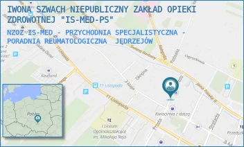NZOZ IS-MED - PRZYCHODNIA SPECJALISTYCZNA - PORADNIA REUMATOLOGICZNA - IWONA SZWACH NIEPUBLICZNY ZAKŁAD OPIEKI ZDROWOTNEJ "IS-MED-PS" - PROSTA 12,  JĘDRZEJÓW