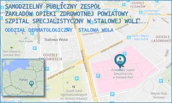 ODDZIAŁ DERMATOLOGICZNY - SAMODZIELNY PUBLICZNY ZESPÓŁ ZAKŁADÓW OPIEKI ZDROWOTNEJ POWIATOWY SZPITAL SPECJALISTYCZNY W STALOWEJ WOLI - UL. STANISŁAWA STASZICA 4,  STALOWA WOLA