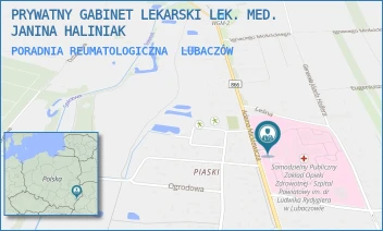 PORADNIA REUMATOLOGICZNA - PRYWATNY GABINET LEKARSKI LEK. MED. JANINA HALINIAK - UL. MICKIEWICZA 168, LUBACZÓW