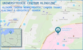 KLINIKA CHORÓB WEWNĘTRZNYCH, CHORÓB TKANKI ŁĄCZNEJ I GERIATRII - UNIWERSYTECKIE CENTRUM KLINICZNE - UL. MARIANA SMOLUCHOWSKIEGO 17,  GDAŃSK