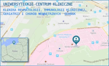 KLINIKA REUMATOLOGII, IMMUNOLOGII KLINICZNEJ, GERIATRII I CHORÓB WEWNĘTRZNYCH - UNIWERSYTECKIE CENTRUM KLINICZNE - UL. MARIANA SMOLUCHOWSKIEGO 17,  GDAŃSK