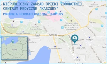 PORADNIA REUMATOLOGICZNA - NIEPUBLICZNY ZAKŁAD OPIEKI ZDROWOTNEJ CENTRUM MEDYCZNE "KASZUBY" - UL. DWORCOWA 2,  KARTUZY