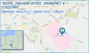 PORADNIA GRUŹLICY I CHORÓB PŁUC - ZESPÓŁ ZAKŁADÓW OPIEKI ZDROWOTNEJ W CIESZYNIE - UL. BIELSKA 4,  CIESZYN