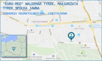 PORADNIA REUMATOLOGICZNA - "EURO-MED" WALDEMAR TYREK, MAŁGORZATA TYREK SPÓŁKA JAWNA - UL. 3-GO MAJA 16A,  CZĘSTOCHOWA