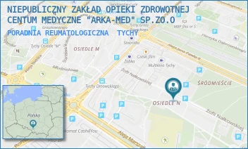 PORADNIA REUMATOLOGICZNA - NIEPUBLICZNY ZAKŁAD OPIEKI ZDROWOTNEJ CENTUM MEDYCZNE "ARKA-MED" SP.ZO.O - UL. ZOFII NAŁKOWSKIEJ 27,  TYCHY