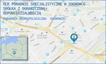 PORADNIA REUMATOLOGICZNA - OLK PORADNIE SPECJALISTYCZNE W SOSNOWCU SPÓŁKA Z OGRANICZONĄ ODPOWIEDZIALNOŚCIĄ - PIŁSUDSKIEGO 9,  SOSNOWIEC