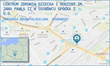 PORADNIA REUMATOLOGICZNA - CENTRUM ZDROWIA DZIECKA I RODZINY IM. JANA PAWŁA II W SOSNOWCU SPÓŁKA Z O.O. - UL. MARSZAŁKA JÓZEFA PIŁSUDSKIEGO 9,  SOSNOWIEC