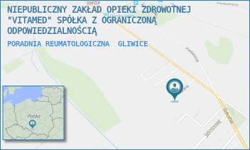 PORADNIA REUMATOLOGICZNA - NIEPUBLICZNY ZAKŁAD OPIEKI ZDROWOTNEJ "VITAMED" SPÓŁKA Z OGRANICZONĄ ODPOWIEDZIALNOŚCIĄ - UL. RÓŻANA 7,  GLIWICE