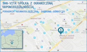 PORADNIA REUMATOLOGICZNA - SAN-VITA SPÓLKA Z OGRANICZONĄ ODPOWIEDZIALNOŚCIĄ - AL. JÓZEFA PIŁSUDSKIEGO 28A,  DĄBROWA GÓRNICZA
