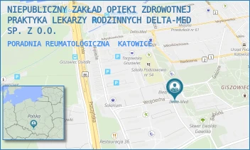 PORADNIA REUMATOLOGICZNA - NIEPUBLICZNY ZAKŁAD OPIEKI ZDROWOTNEJ PRAKTYKA LEKARZY RODZINNYCH DELTA-MED SP. Z O.O. - UL. PLAC POD LIPAMI 9,  KATOWICE