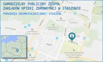 PORADNIA REUMATOLOGICZNA - SAMODZIELNY PUBLICZNY ZESPÓŁ ZAKŁADÓW OPIEKI ZDROWOTNEJ W STASZOWIE - WSCHODNIA 23,  STASZÓW
