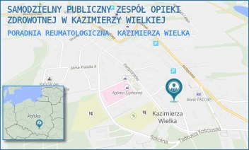 PORADNIA REUMATOLOGICZNA - SAMODZIELNY PUBLICZNY ZESPÓŁ OPIEKI ZDROWOTNEJ W KAZIMIERZY WIELKIEJ - PARTYZANTÓW 12,  KAZIMIERZA WIELKA