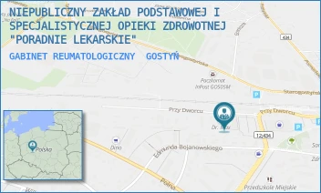 GABINET REUMATOLOGICZNY - NIEPUBLICZNY ZAKŁAD PODSTAWOWEJ I SPECJALISTYCZNEJ OPIEKI ZDROWOTNEJ "PORADNIE LEKARSKIE" - PRZY DWORCU 4,  GOSTYŃ