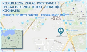 PORADNIA REUMATOLOGICZNA - NIEPUBLICZNY ZAKŁAD PODSTAWOWEJ I SPECJALISTYCZNEJ OPIEKI ZDROWOTNEJ HIPOKRATES - OS. MARYSIEŃKI 25,  POZNAŃ-STARE MIASTO